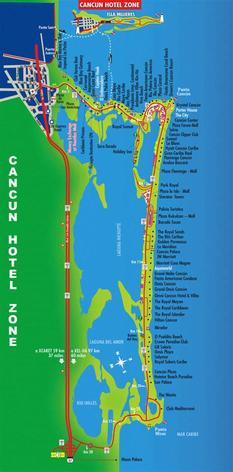 Cancun Hotel Zone Map