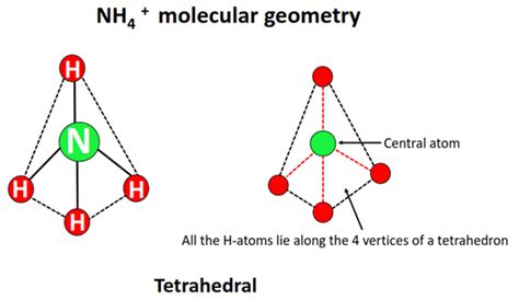 NH4+ lewis structure, molecular geometry, bond angle, hybridization