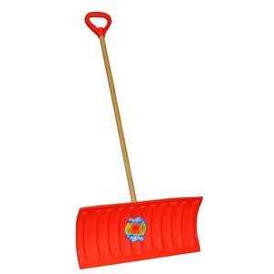 Emsco Bigfoot Series 25 in. Poly Pusher Snow Shovel with Wooden Handle ...