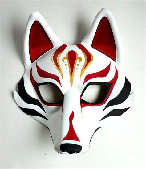 Masque de cuir Fox masque renard japonais Kabuki Style Kitsune | Etsy ...