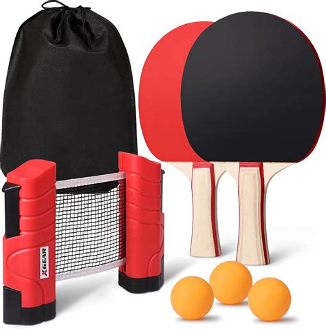 XGEAR Anywhere Ping Pong Equipment to-Go Includes Retractable Net Post ...