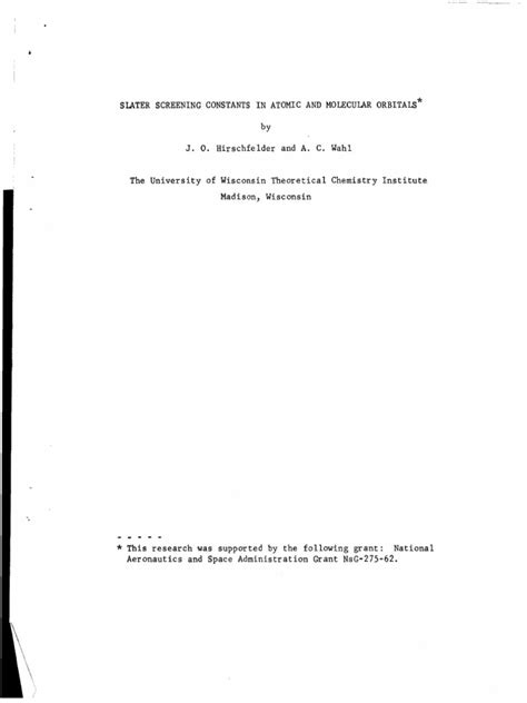 Slaters Rule | PDF | Molecules | Hydrogen