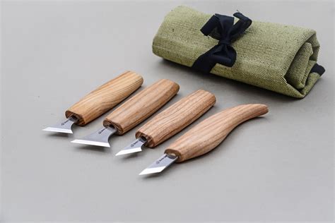 Buy BeaverCraft S05 – Geometric Carving Tool Set (4 Knives in Roll) Online