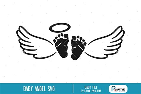 Baby Angel svg – a baby feet with wings vector file – Crella