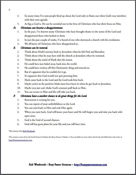 An Annotated Example of a Sermon Outline