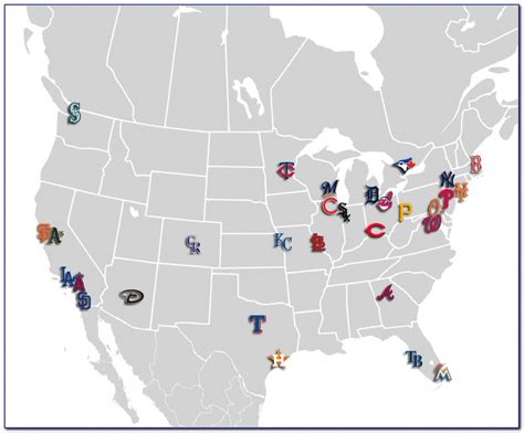 Mlb Stadium Map Printable