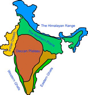 Deccan Plateau, Peninsular Plateau in India Map