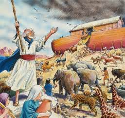 Biblical Scene Noahs Ark by English School | Christian paintings, Noahs ...