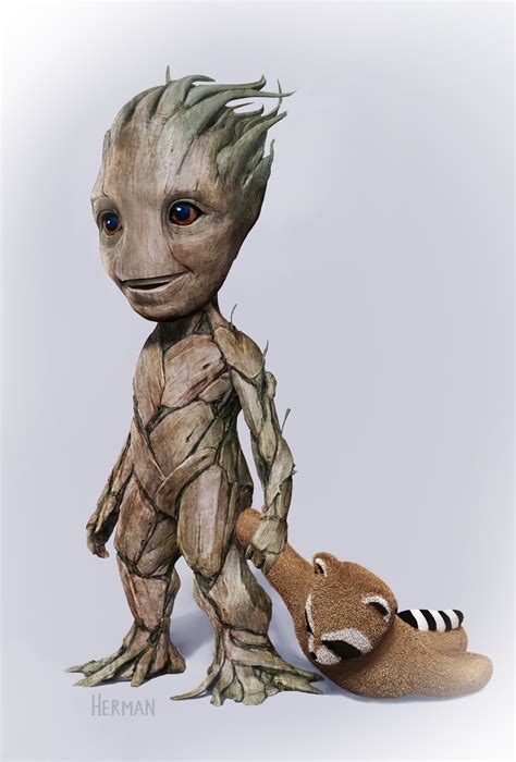 Adorable Baby Groot Concept Art For Guardians Of The Galaxy 2