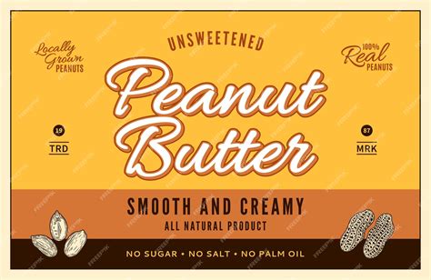 Premium Vector | Peanut butter label and packaging design template