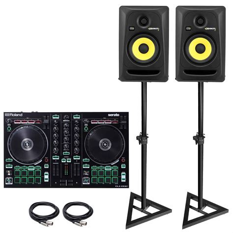 Roland DJ-202 Serato DJ Controller with KRK RP5G3 5-inch Active Monitor ...