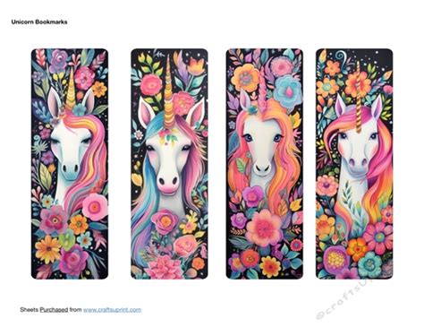 Unicorn Bookmarks - CUP1252894_87117 | Craftsuprint