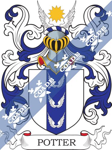 Potter Family Crest, Coat of Arms and Name History