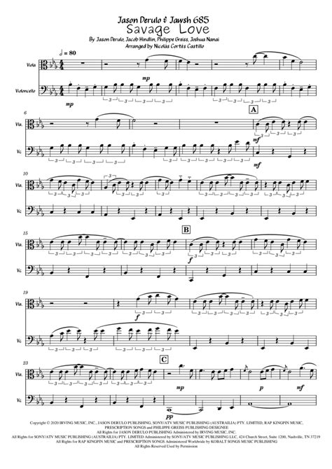 Savage Love (arr. Nicolás Cortés Castillo) Sheet Music | Jason Derulo ...