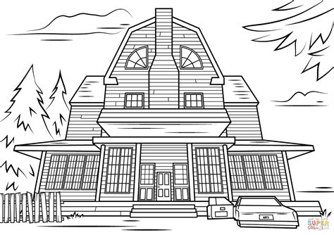 Scary Haunted House coloring page Free Printable Coloring Pages ...