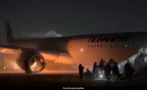 In Video, Passengers Slide Down From Burning Japan Airlines Plane In ...