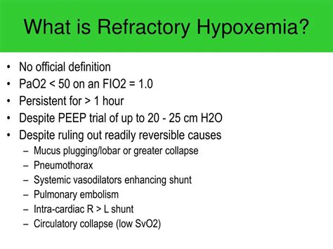 PPT - Refractory Hypoxemia in the ICU PowerPoint Presentation - ID:230443