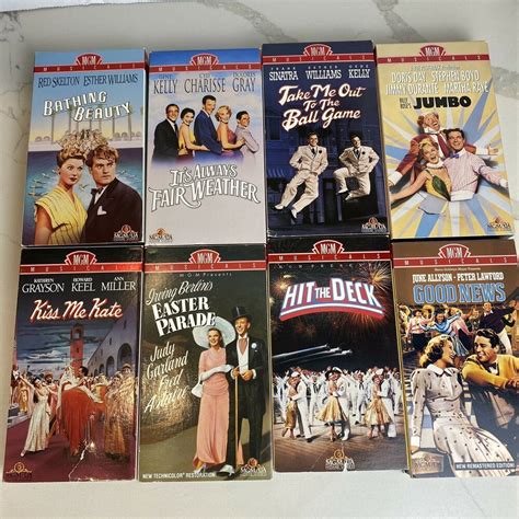 MGM Musicals VHS Lot of 8 Movies Easter Parade Hit the Deck Bathing ...