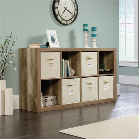 Sauder Stow-Away Cube Storage 8-Cube Organizer, Lintel Oak Finish ...