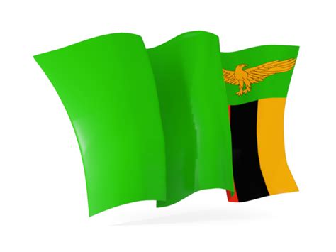 Waving flag. Illustration of flag of Zambia