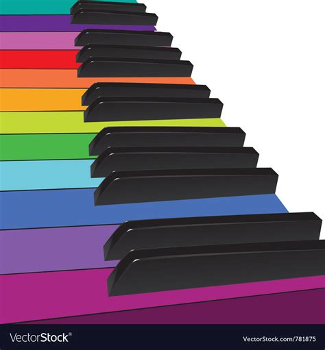 Colorful piano keys Royalty Free Vector Image - VectorStock