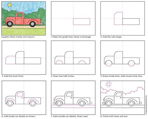 How to Draw a Simple Truck · Art Projects for Kids | 1000 | Kids art ...