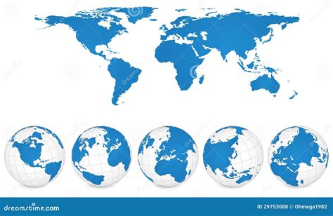 World Map and Globe Detail Vector Illustration. Stock Vector ...