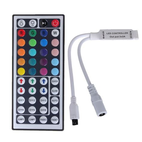 44 Key Mini IR Remote Controller Control For 3528 5050 RGB LED Strip ...