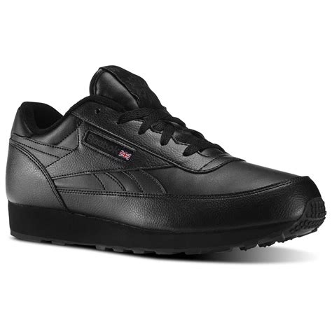 Reebok Men's Classic Renaissance Leather Wide Sneaker - Black