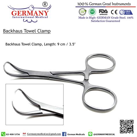 Backhaus Towel Clamp, Length: 9 cm / 3.5″ Backhaus Towel