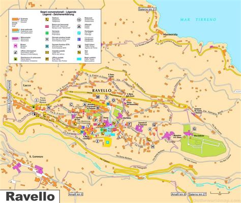 Ravello Tourist Map