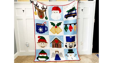 Crochet Christmas Blanket Pattern | c2c Christmas Afghan | Lovable Loops