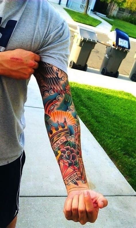 Colorful Shoulder Tattoos For Men