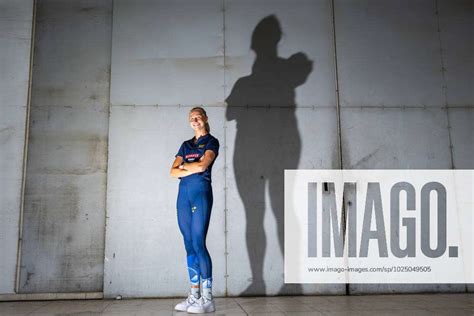 230302 Maja Askag of the Swedish athletics team poses for a portrait at ...