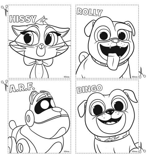 Disney Puppy Dog Pals Coloring Pages Cards | Puppy coloring pages ...