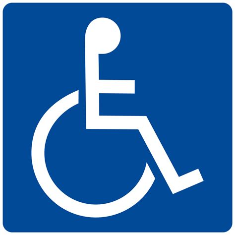 ADA Wheelchair Accessible Symbol White on Blue Sign NHE-1-WHTonBLU