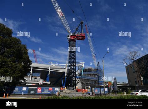 Construction is seen at the Sydney Football Stadium Redevelopment site ...