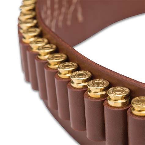 Mahogany Leather Gun Belt - 20 Cartridge Loops