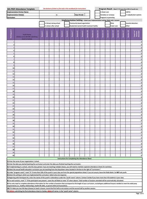 30 Printable Attendance Sheet Templates [Free] - TemplateArchive