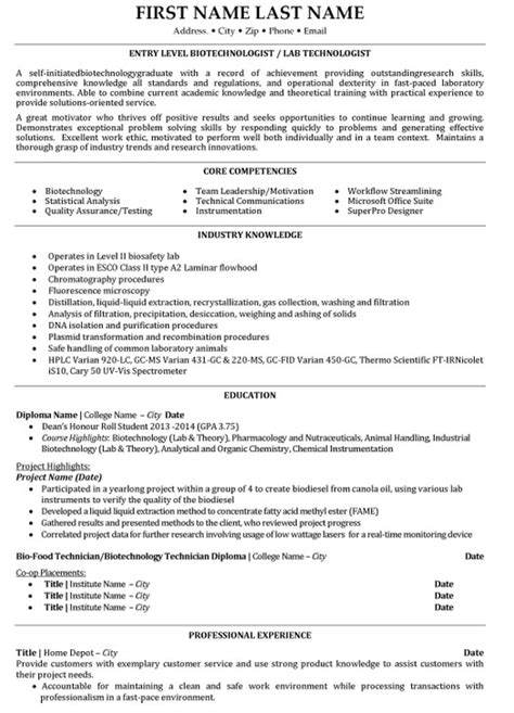 Biotechnologist Resume Sample & Template