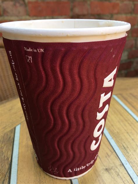 Good to see Costa are using cups made in the UK. At Costa Coffee ...