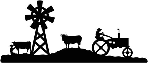 Farm scene Cow, windmill and tractor DXF File-cut ready for cnc ...