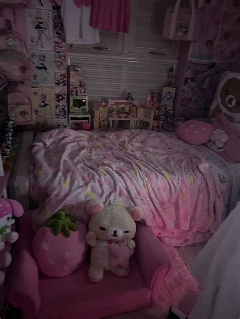 cutecore dark room | Pink room, Pink room decor, Hello kitty rooms