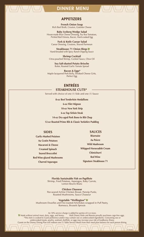 Steakhouse 71 Menus Released for Breakfast, Lunch, and Dinner