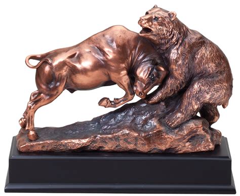 9'' x 11'' bull and bear sculpture - RFB223