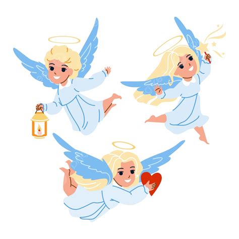 Babies Angel With Wings Flying Together Vector, Cupid, Small, Childhood ...