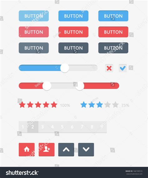 Modern Ui Flat Design Vector Buttons Stock Vector (Royalty Free ...