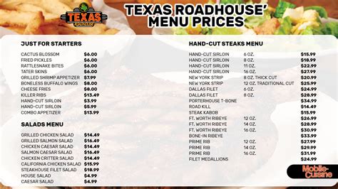 Updated Texas Roadhouse Menu Prices + New Discounts (2024)