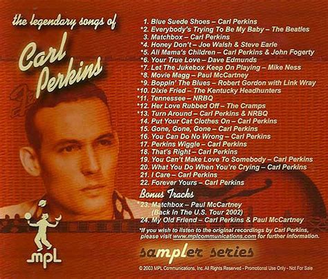 The Legendary Songs Of Carl Perkins • Official album by Various Artists