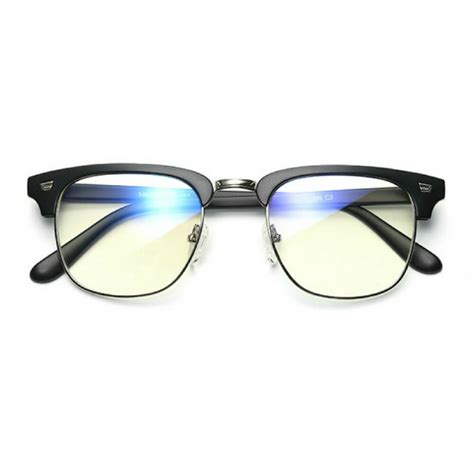 Blue Light Glasses for Computer Anti Glare Half Frame Clubmaster ...